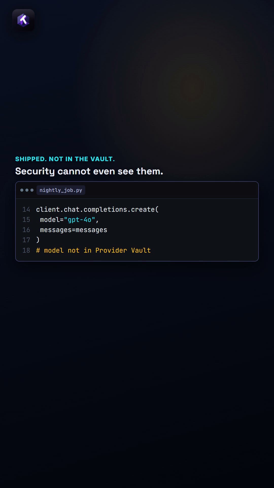 A nightly job calling a model that is not in the provider vault
